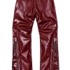 RAEDER Burgundy Zip-Hem Leather set