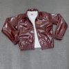 RAEDER Burgundy Zip-Hem Leather set