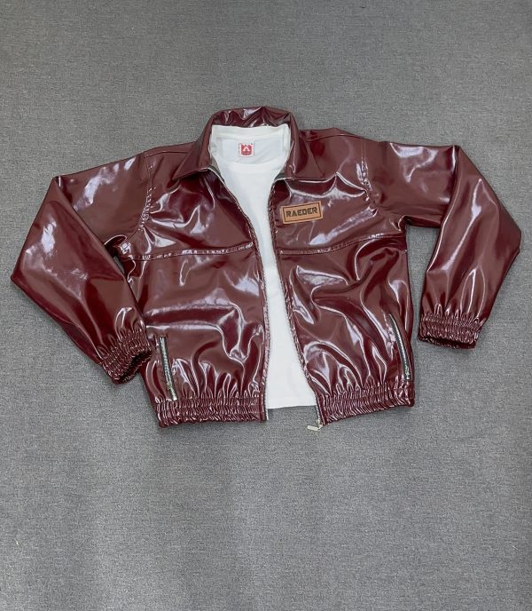 RAEDER Burgundy Zip-Hem Leather set