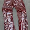 RAEDER Burgundy Zip-Hem Leather set